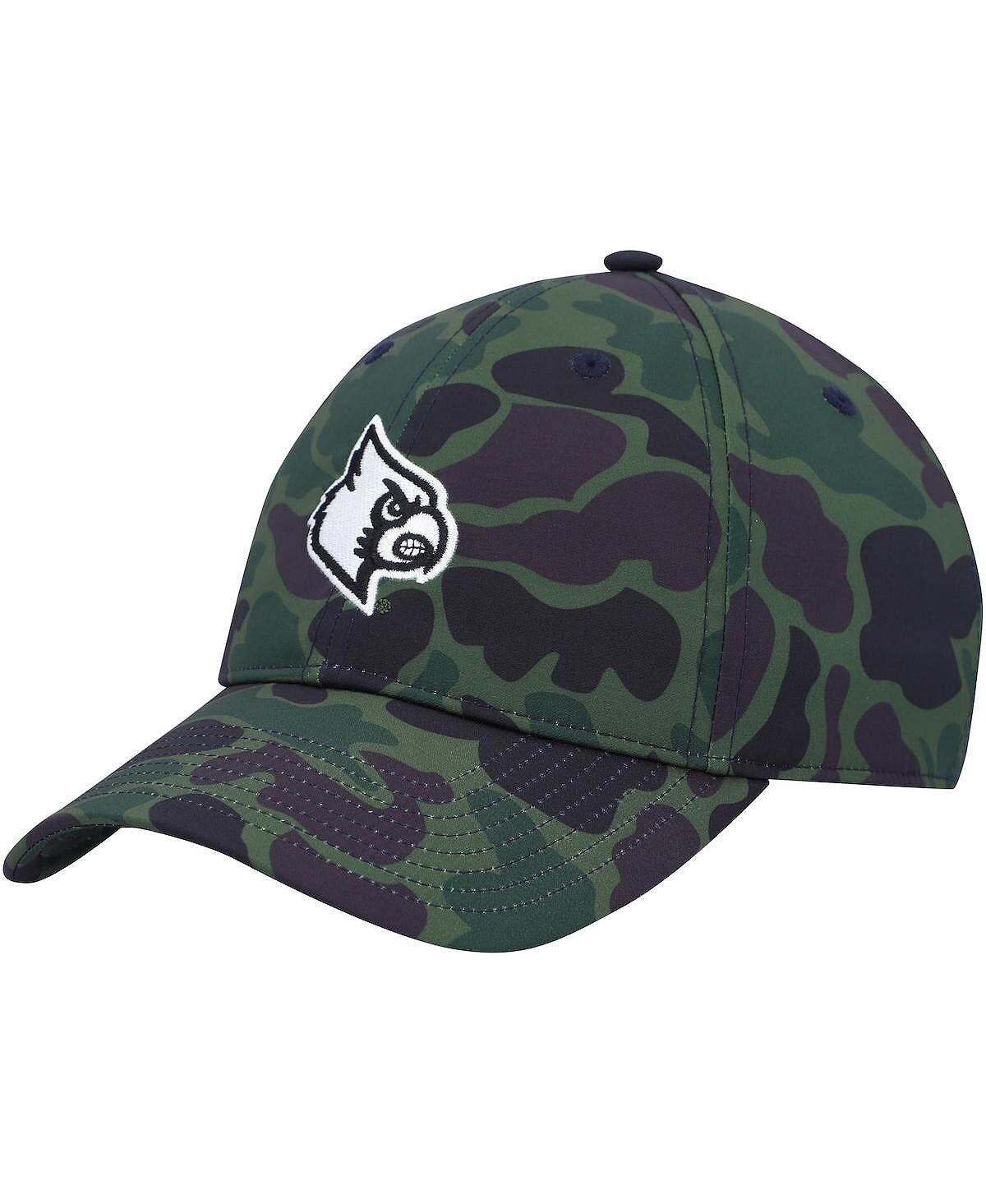

Мужская камуфляжная регулируемая шляпа Louisville Cardinals в военном стиле с напуском Primegreen adidas