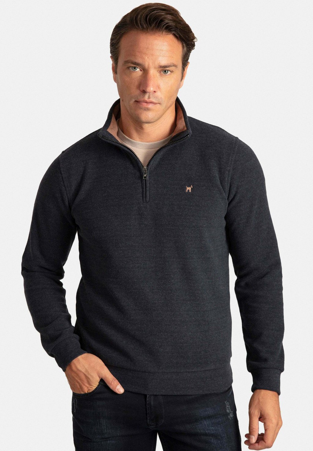 Свитер Half Zip Williot, индиго