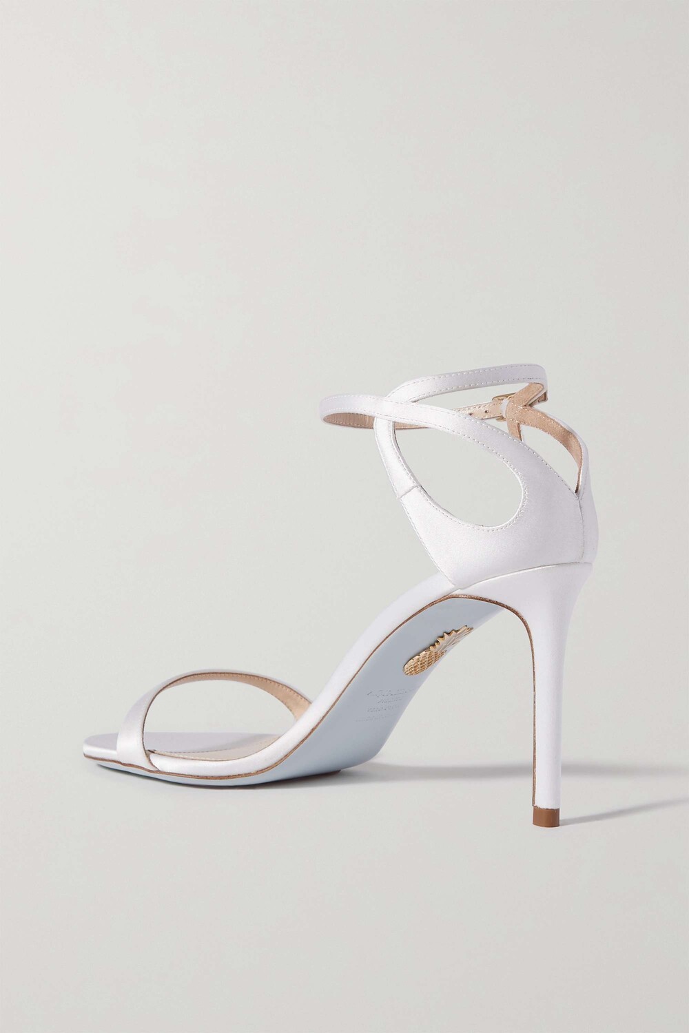 

AQUAZZURA атласные сандалии Joy 85 с вырезами, белый