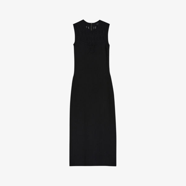 

Платье миди в рубчик с ажурным вырезом Polyan Ted Baker, черный