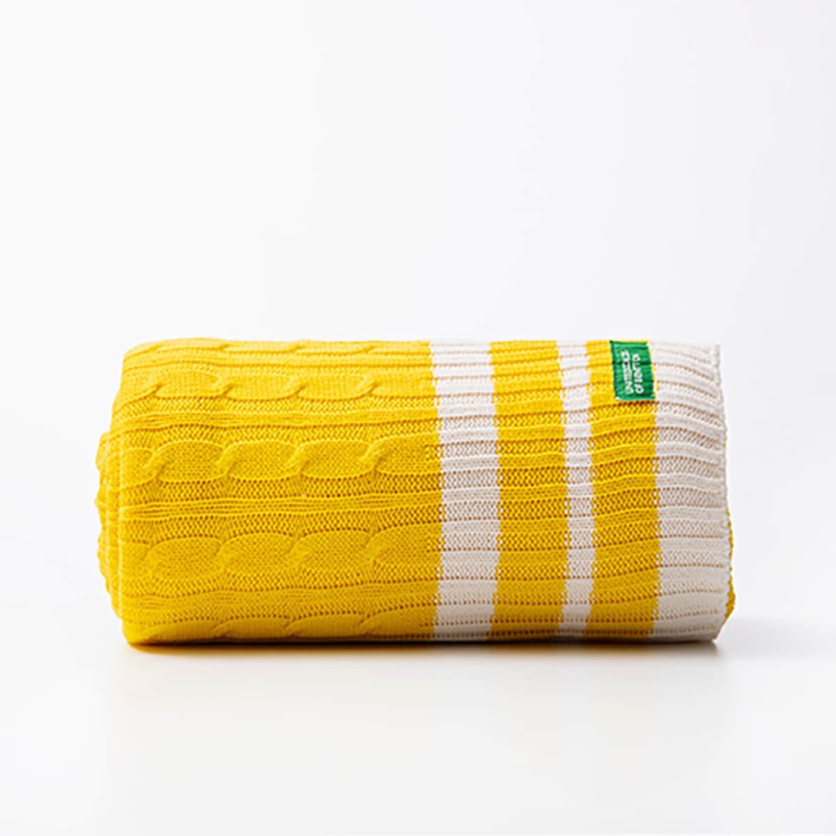 

Радужное акриловое декоративное одеяло United Colors of Benetton, желтый