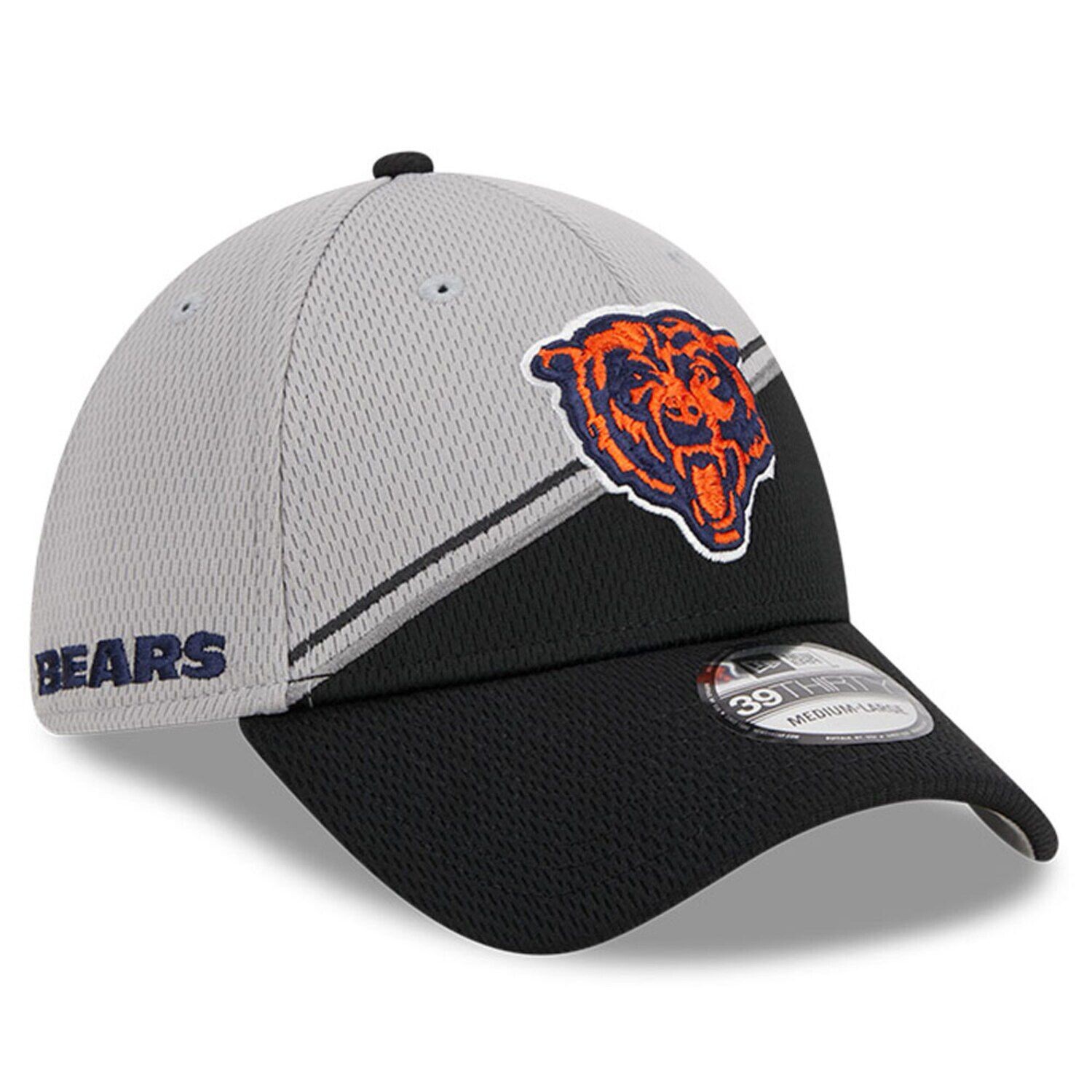 

Мужская кепка New Era серо-черная Chicago Bears 2023 Sideline 39THIRTY Flex Hat