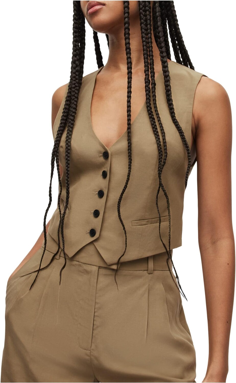 

Жилет Дери Лин AllSaints, цвет Light Khaki Brown