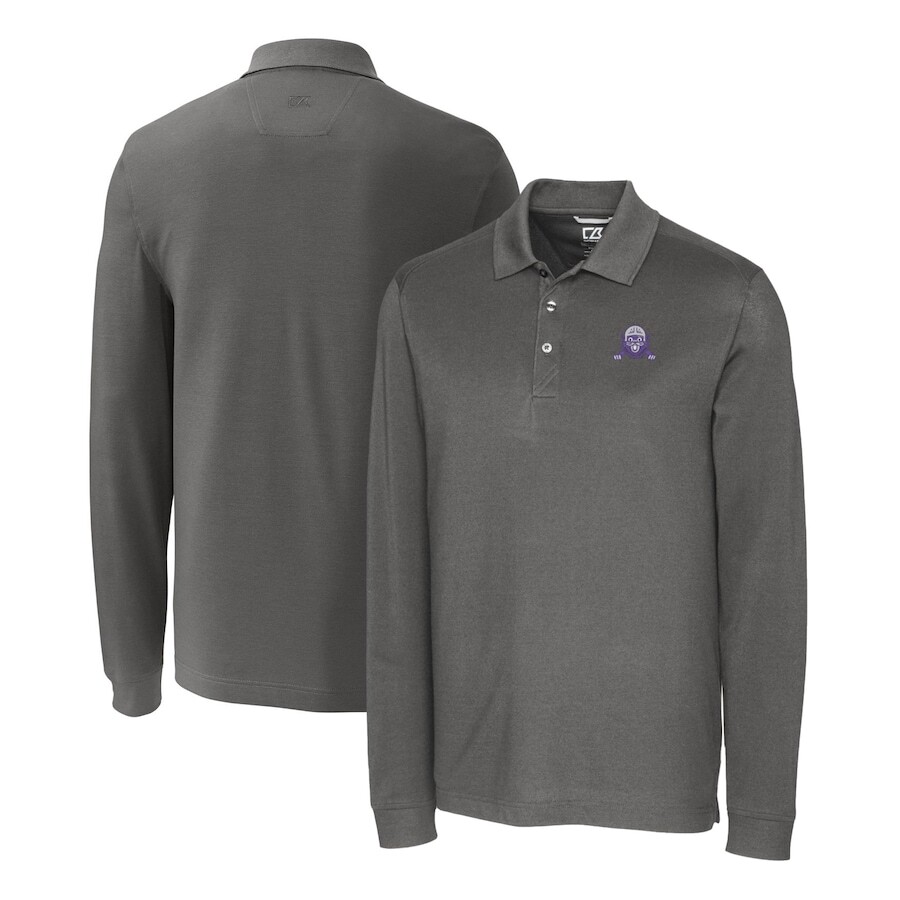 

Поло с длинным рукавом Cutter & Buck Northwestern Wildcats, стальной