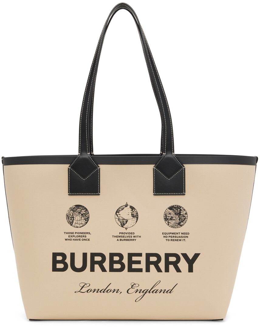 

Бежевая средняя сумка-тоут London Burberry