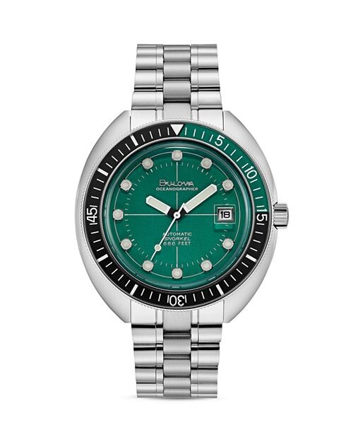 

Часы Oceanograper с зеленым циферблатом, 44 мм Bulova, цвет Silver
