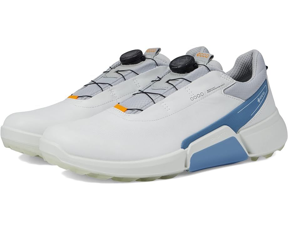 Кроссовки ECCO Golf Biom H4 Boa GORE-TEX Waterproof Golf Hybrid Golf Shoes, цвет White/Retro Blue Cow Leather