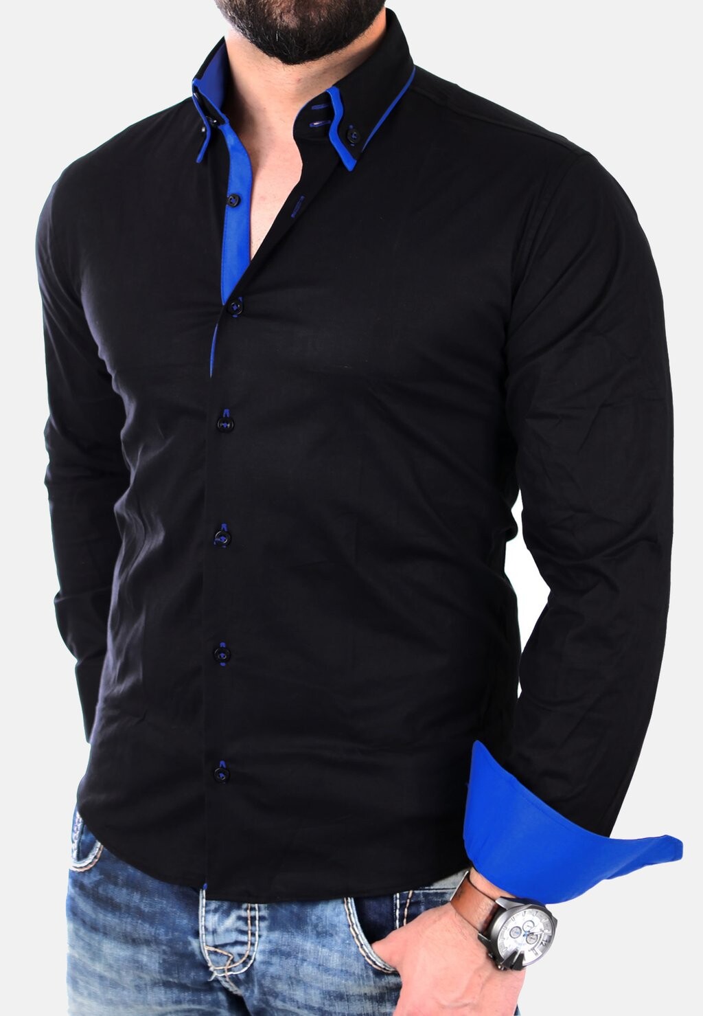 

Рубашка Reslad, цвет schwarz/blau