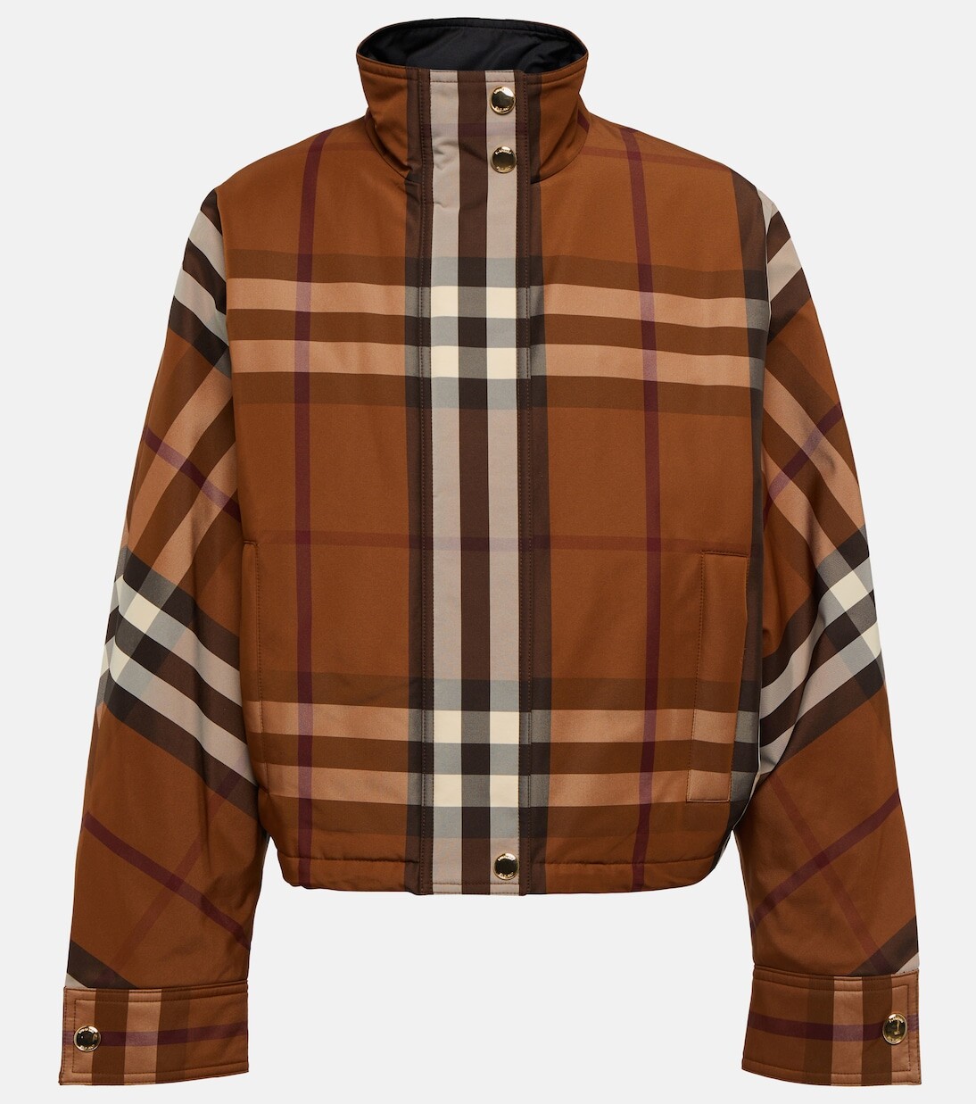 

Куртка в клетку с воротником-воронкой Burberry, мультиколор