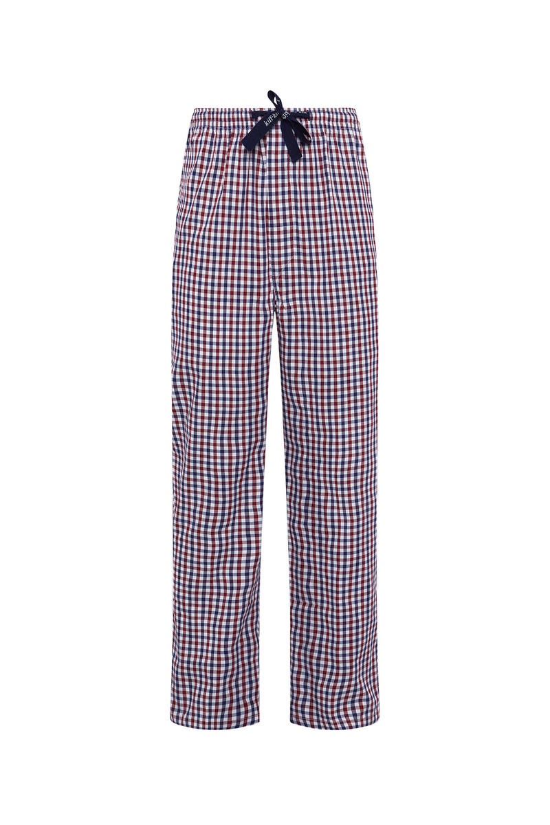 Длинные двухцветные пижамные брюки в клетку Kiff-Kiff, синий