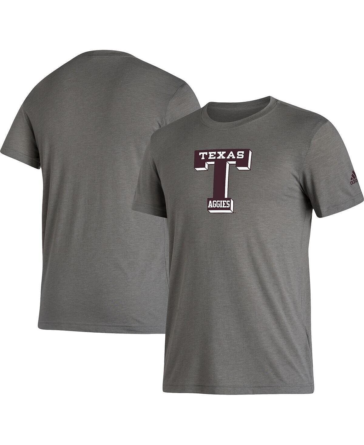 

Мужская серая футболка Texas A&M Aggies Basics Heritage Tri-Blend adidas