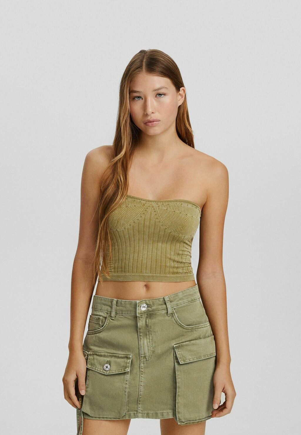 

Мини-юбка Bershka, хаки