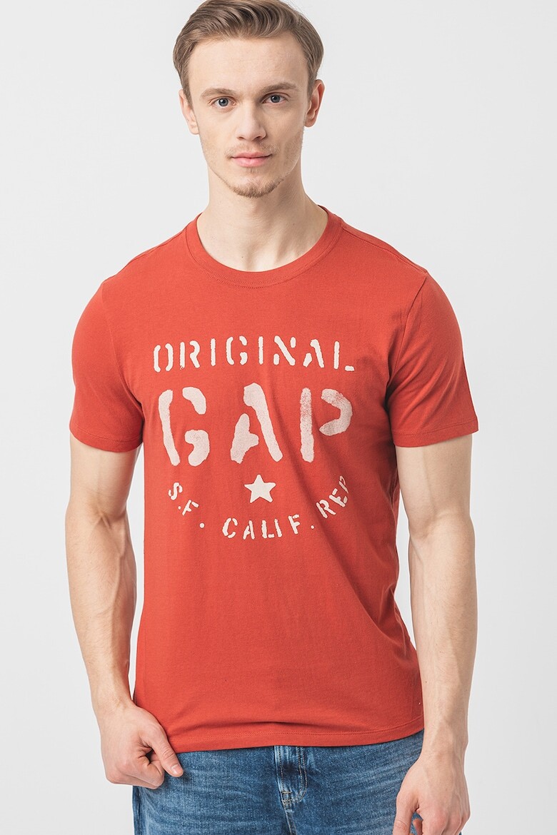 

Футболка с овальным вырезом и логотипом Gap, белый