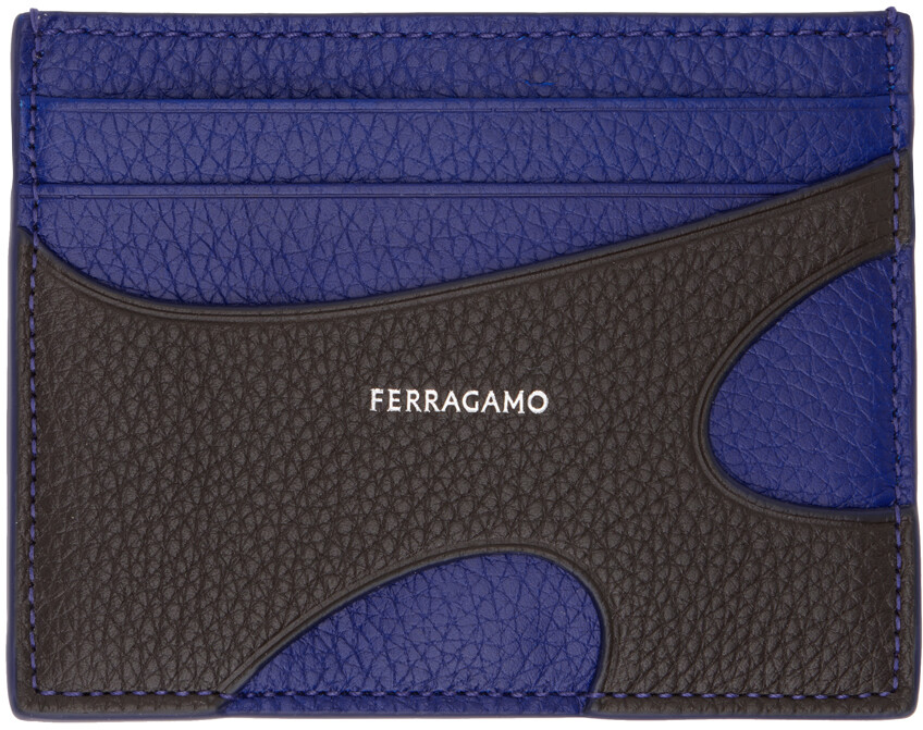 

Синий и черный визитница с вырезами Ferragamo