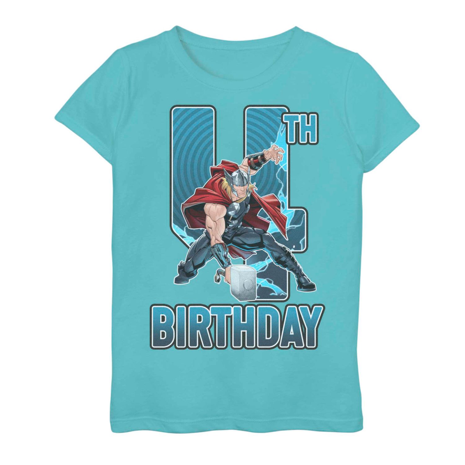 Футболка на 4-й день рождения для девочек 7–16 лет с изображением Marvel Thor Licensed Character футболка с изображением рожденного февраля 1950 года ограниченный выпуск подарки на 70 й день рождения футболка