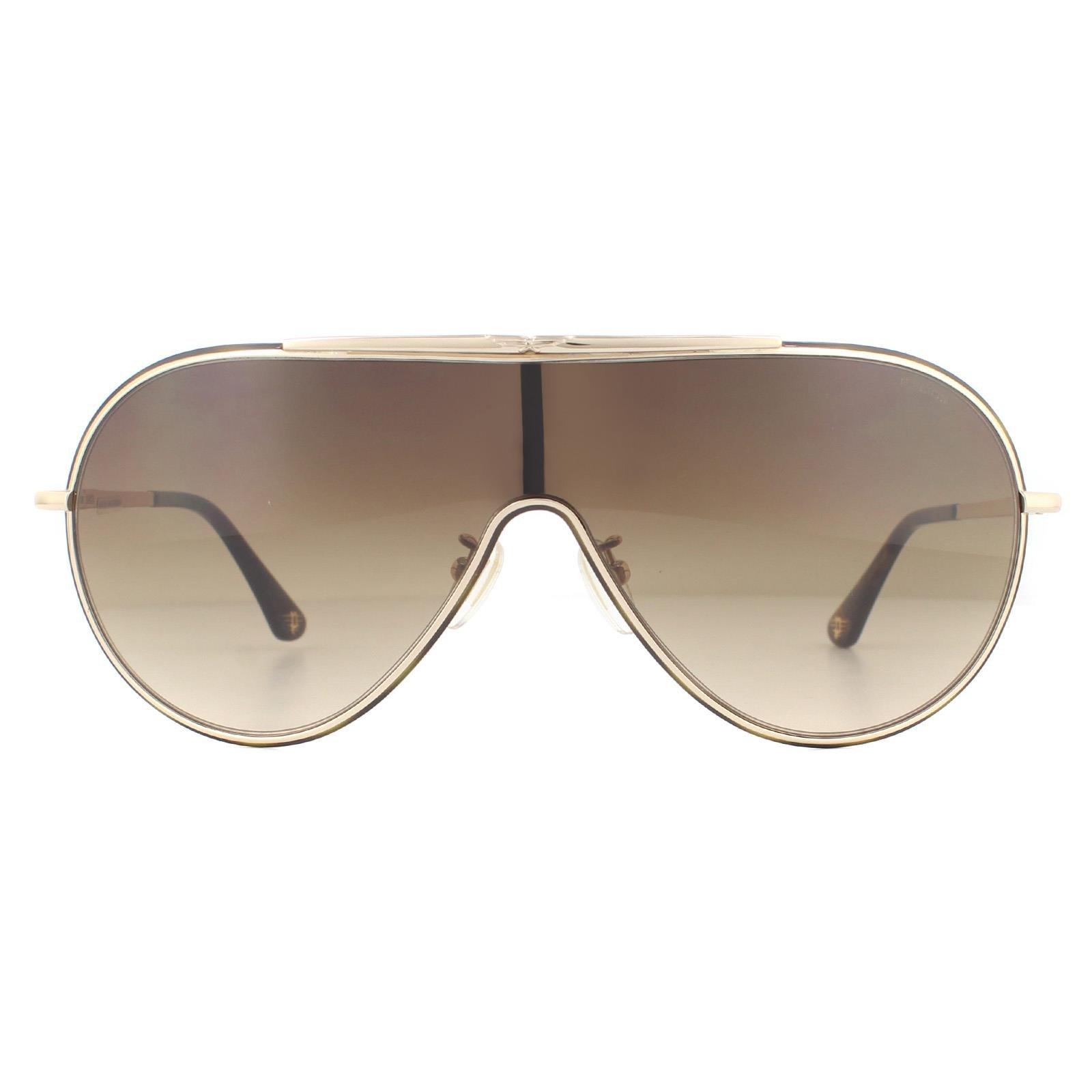 Блестящие гаванно-коричневые солнцезащитные очки Shield цвета розового золота с градиентом Police, золото цена и фото