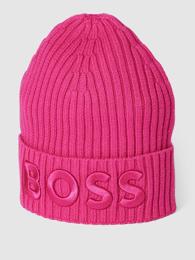 

Шапка с пришивной этикеткой модель "Лара" BOSS, розовый