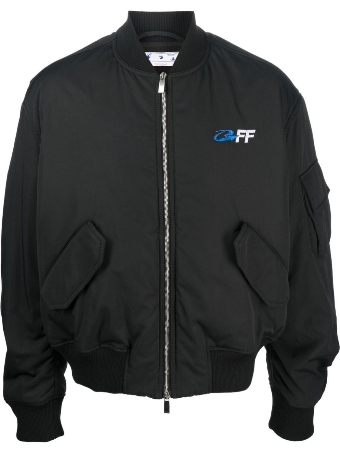 

Off-White бомбер с вышитым логотипом, черный