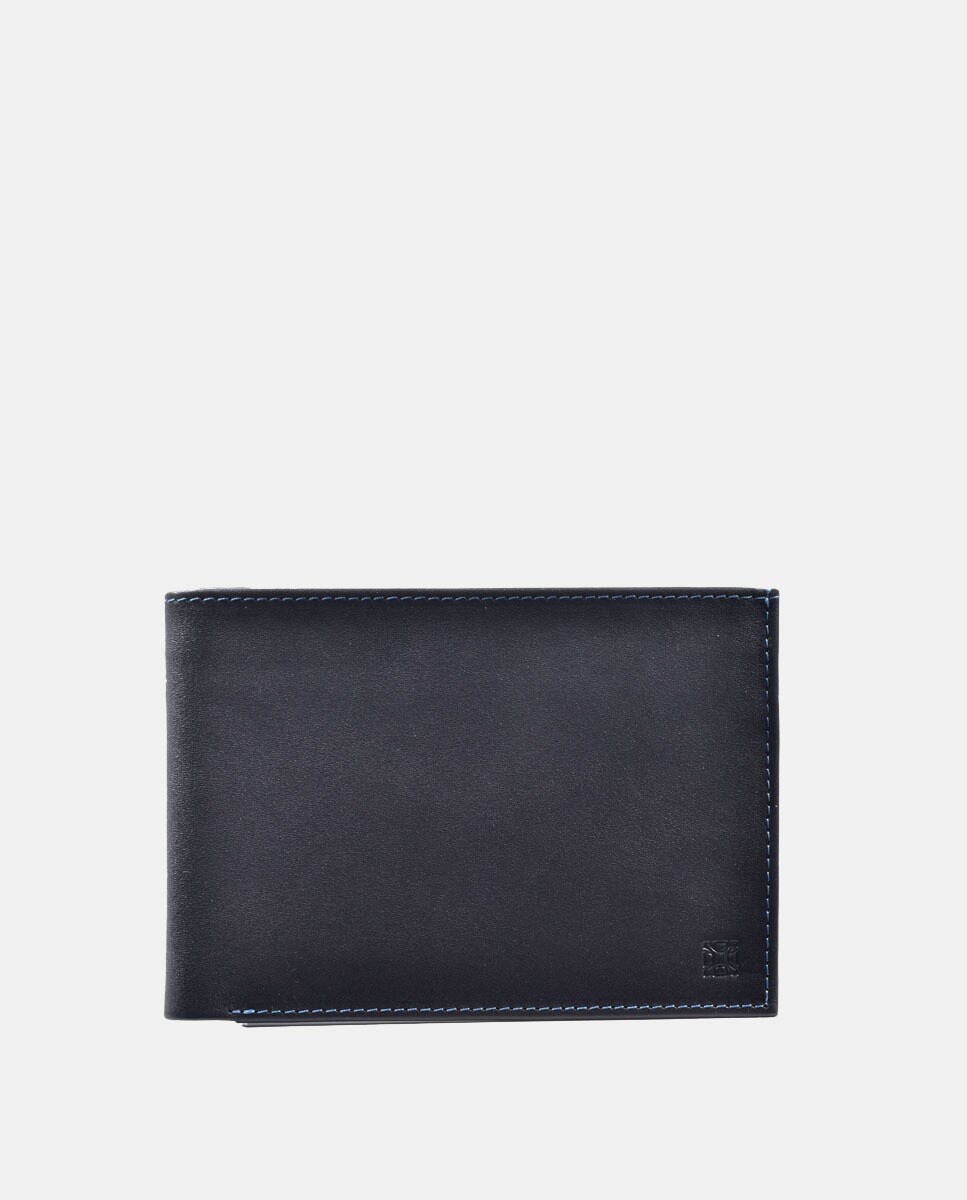 Черный кожаный кошелек с отделением для паспорта Olimpo, черный цена и фото
