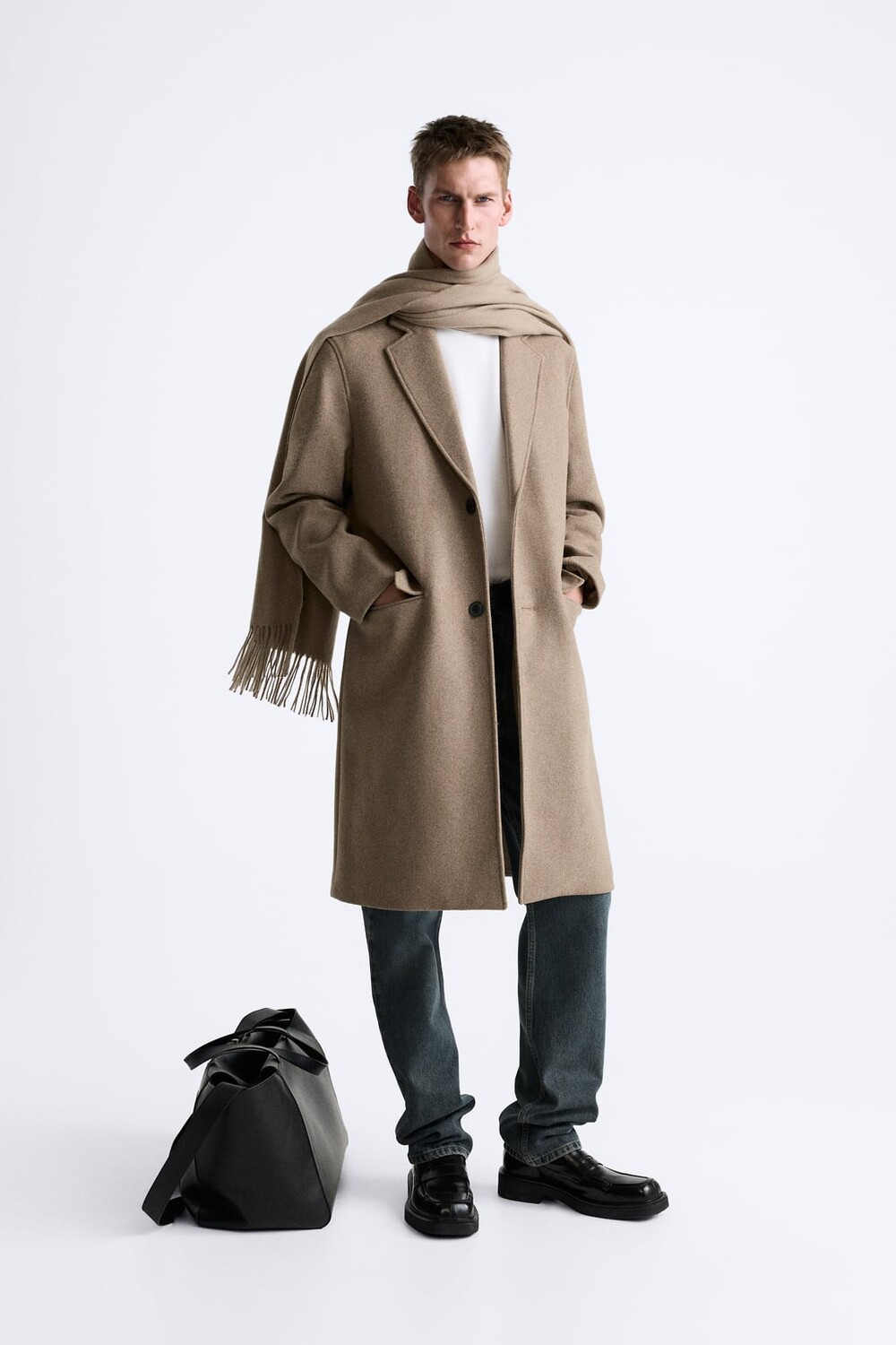 

Пальто из смесовой шерсти ZARA, норковый