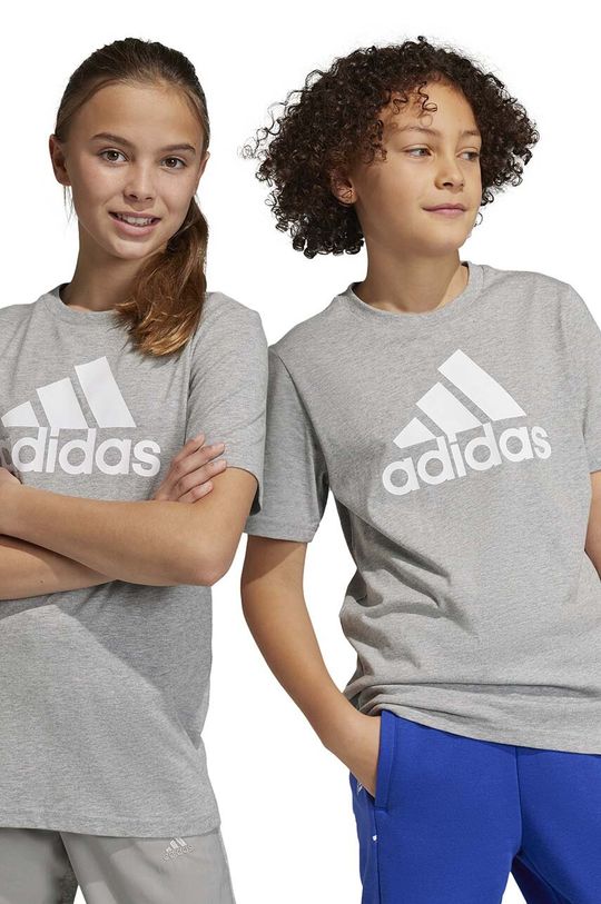 Детская хлопковая футболка U BL adidas, серый детская хлопковая футболка adidas lk bl co белый