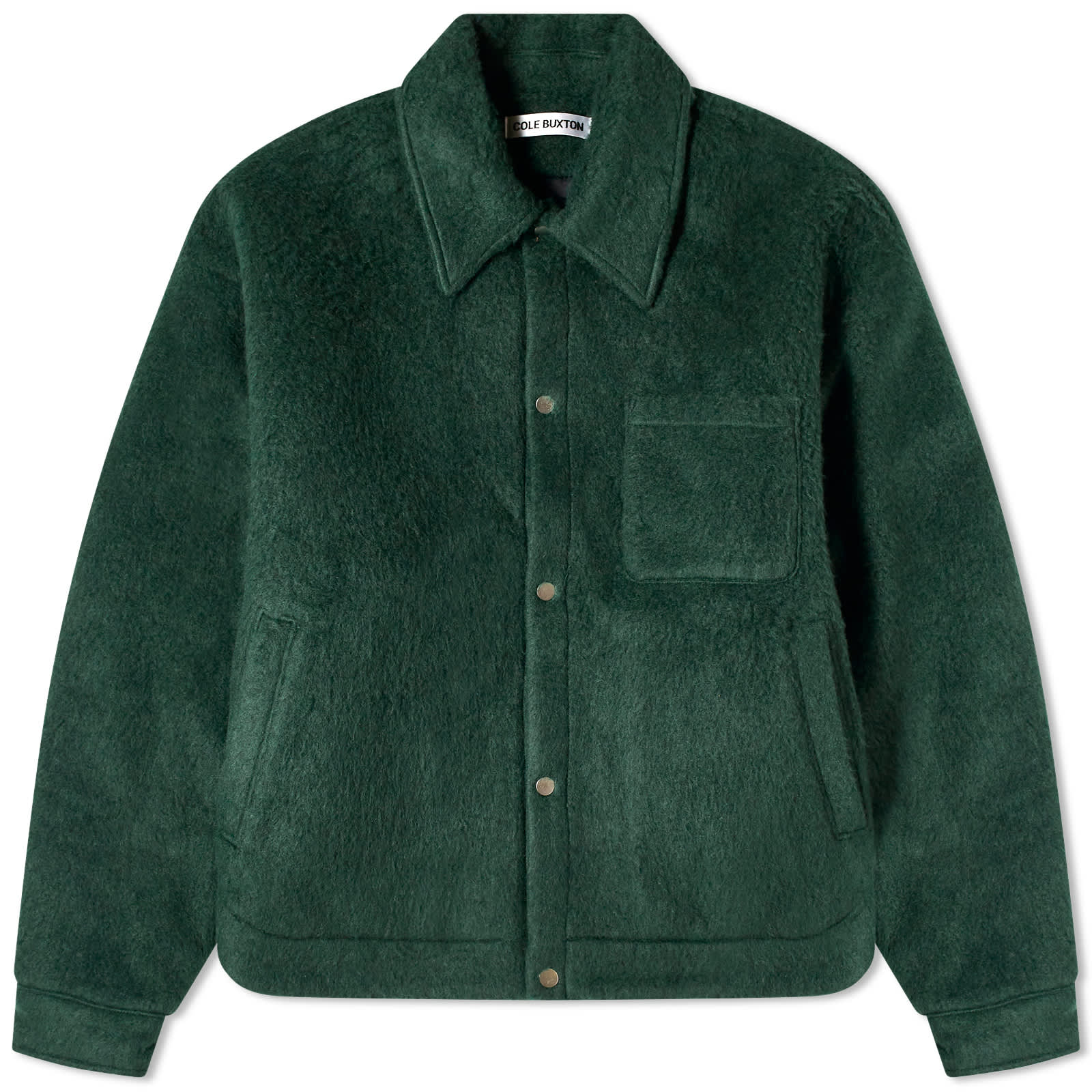 Рубашка Cole Buxton Wool Overshirt, цвет Forest Green