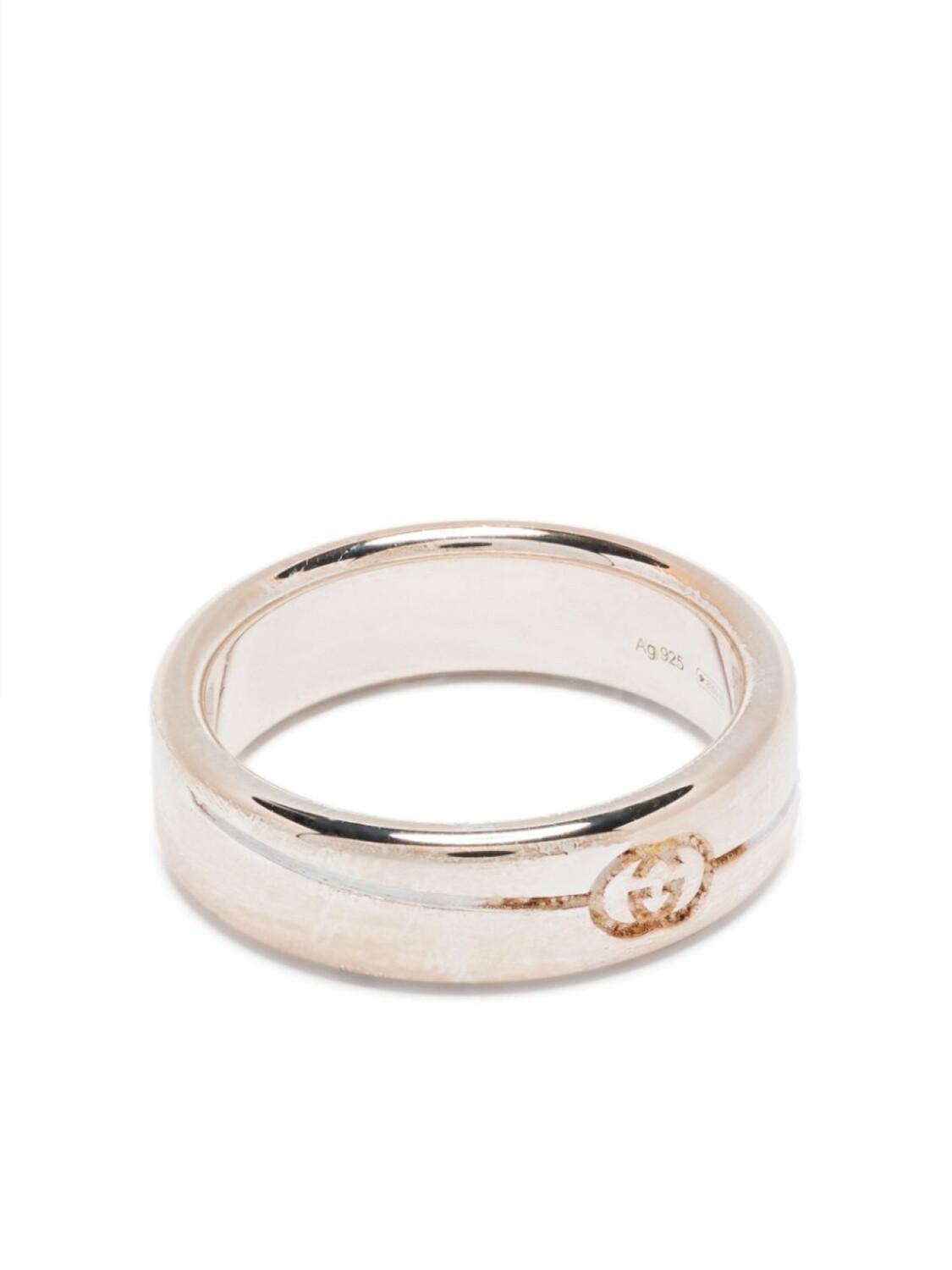 

Серебряное кольцо с логотипом Interlocking G Gucci, серебряный