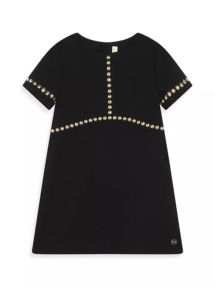 

Платье с короткими рукавами и шипами для маленьких девочек Michael Kors Kids, черный