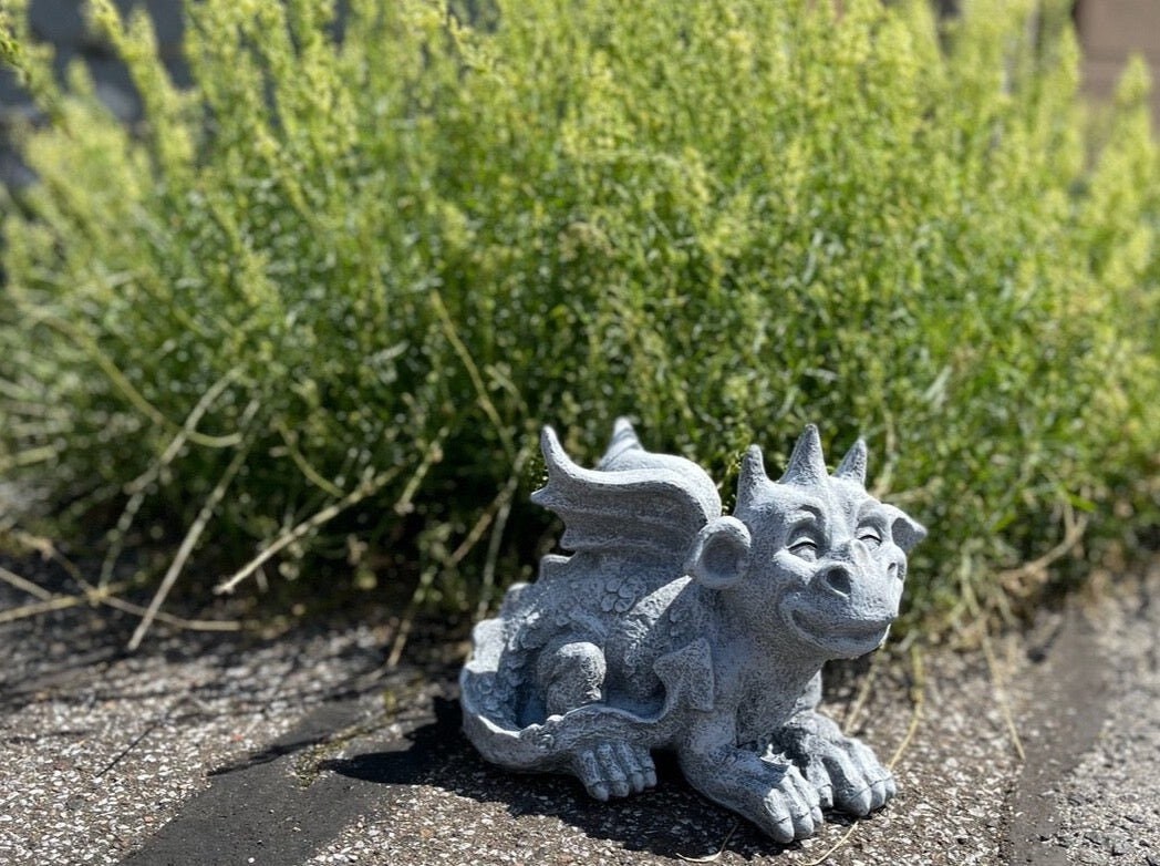

Каменная и стильная каменная фигурка дракона Филу, морозостойкая, непогода, садовая фигурка