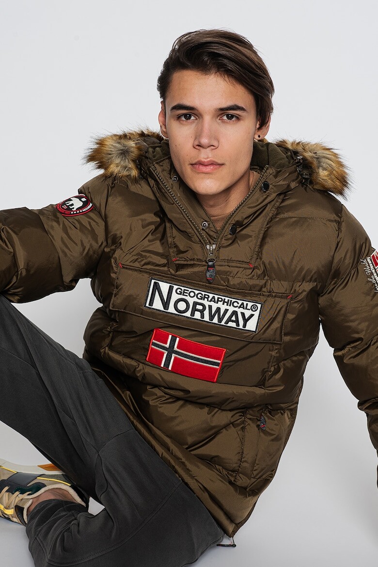 

Зимняя куртка Bilboquet с капюшоном, без застежки Geographical Norway, зеленый