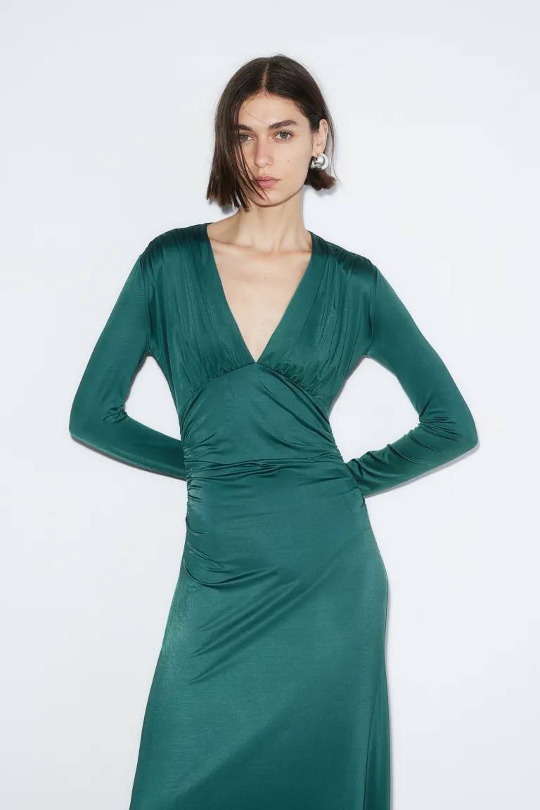 

Платье из джерси с драпировкой H&M, зеленый