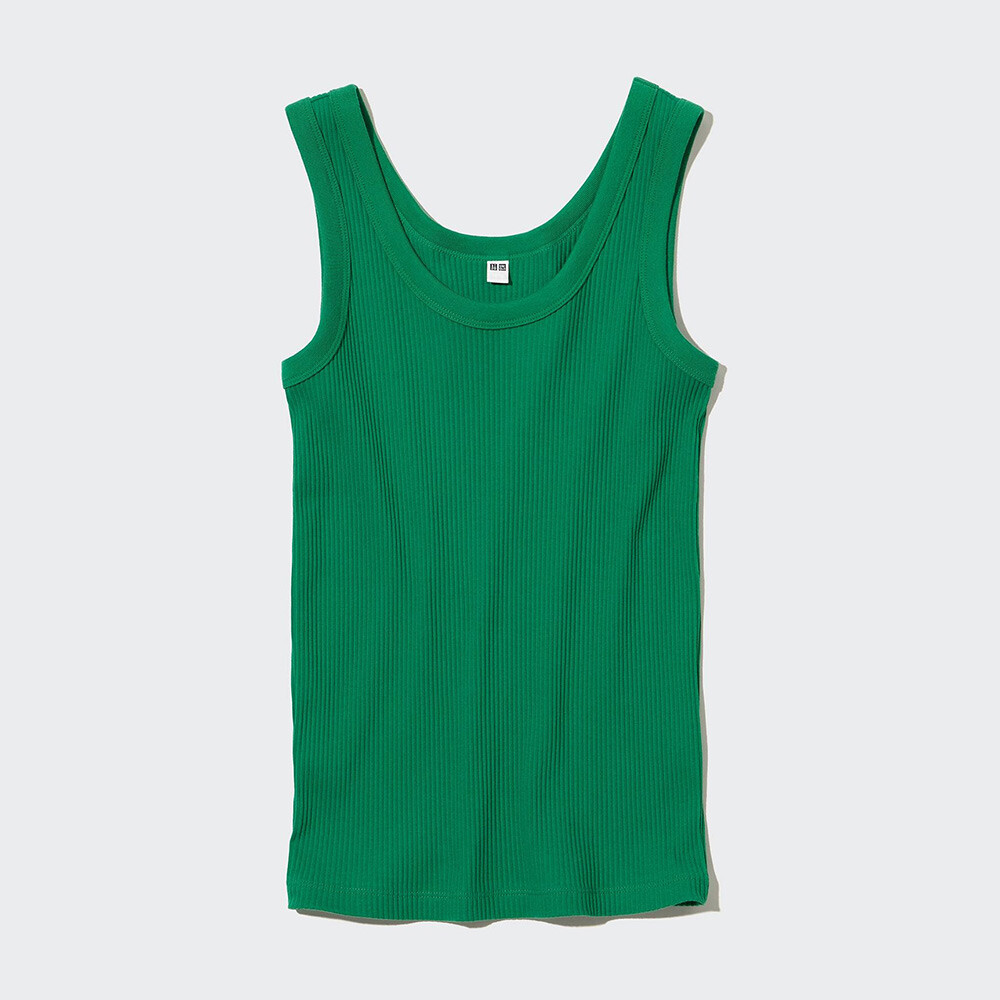 

Жилет Uniqlo Variety T хлопковый с круглым вырезом, зеленый