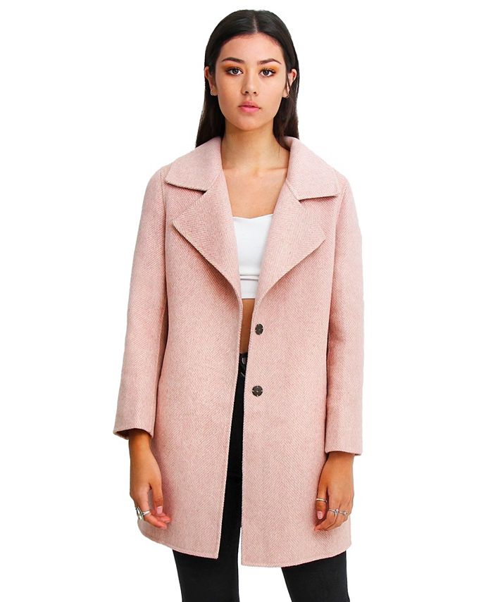 Женская куртка Ex Boyfriend из смесовой шерсти большого размера Belle & Bloom, розовый