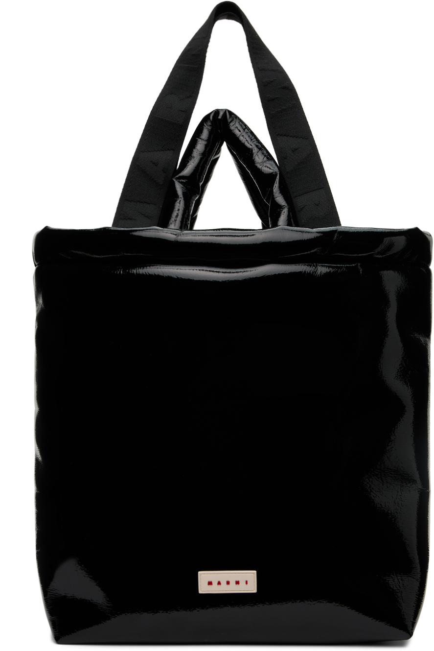 Черная сумка-тоут из искусственной кожи North South Marni