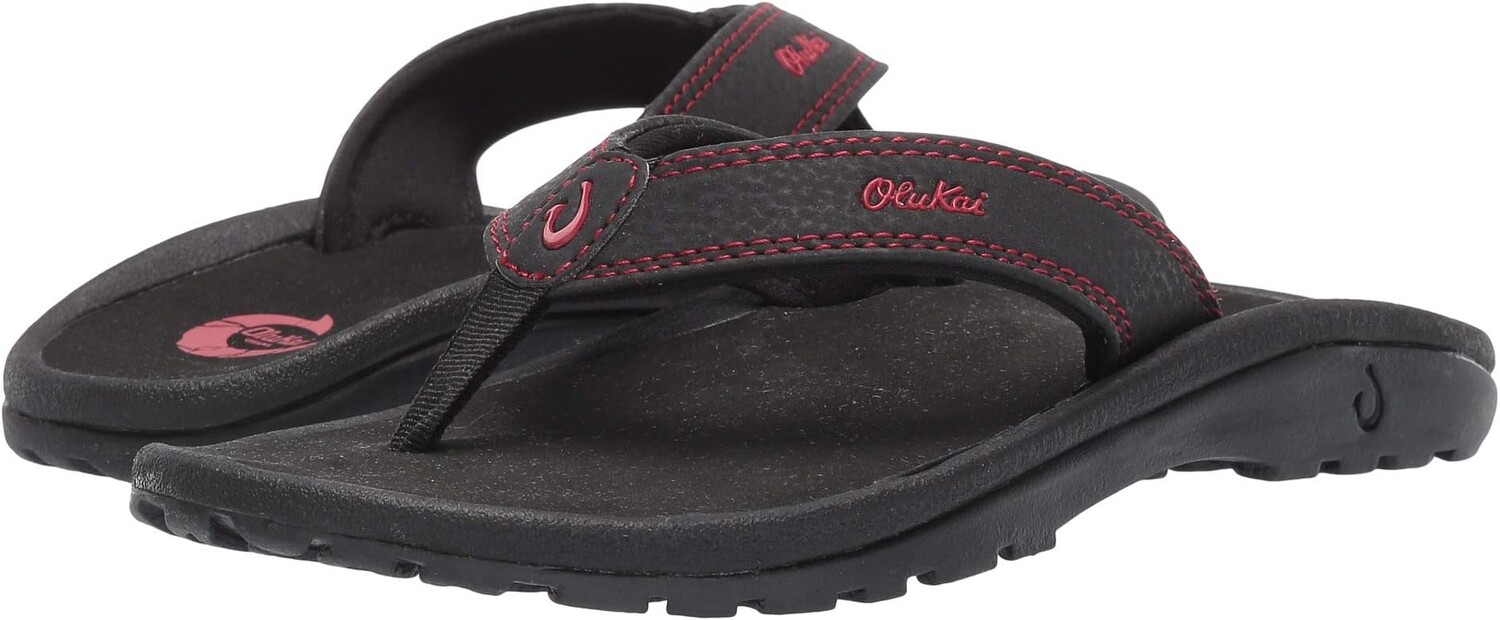 

Шлепанцы 'Ohana 2 OluKai, цвет Black/Sour Cherry