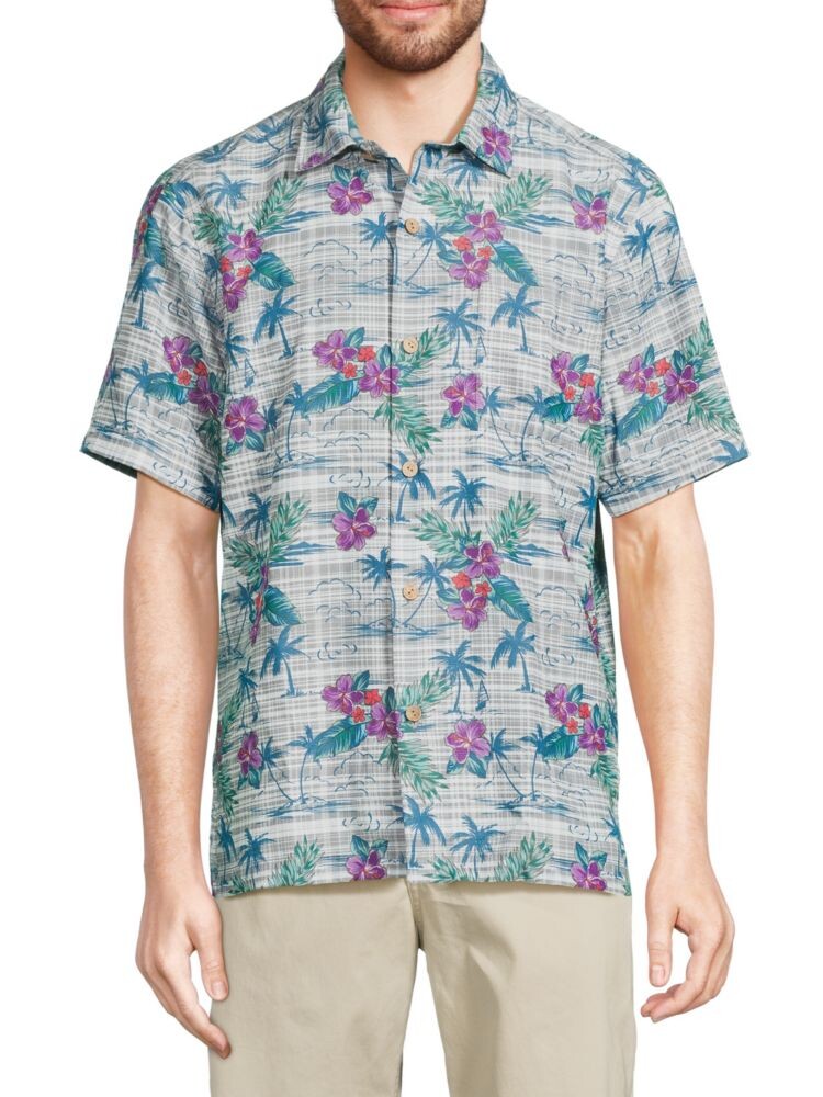 

Рубашка с цветочным принтом Coconut Point Balboa Island Tommy Bahama, цвет Ultimate Blue