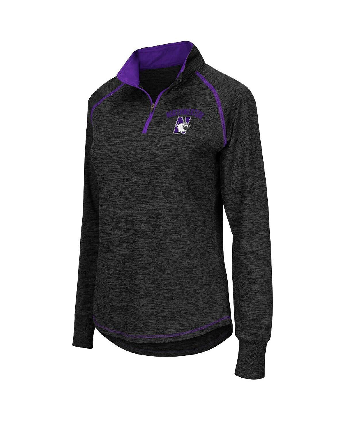 

Черная женская куртка Northwestern Wildcats Bikram с молнией 1/4 и длинными рукавами Colosseum, черный