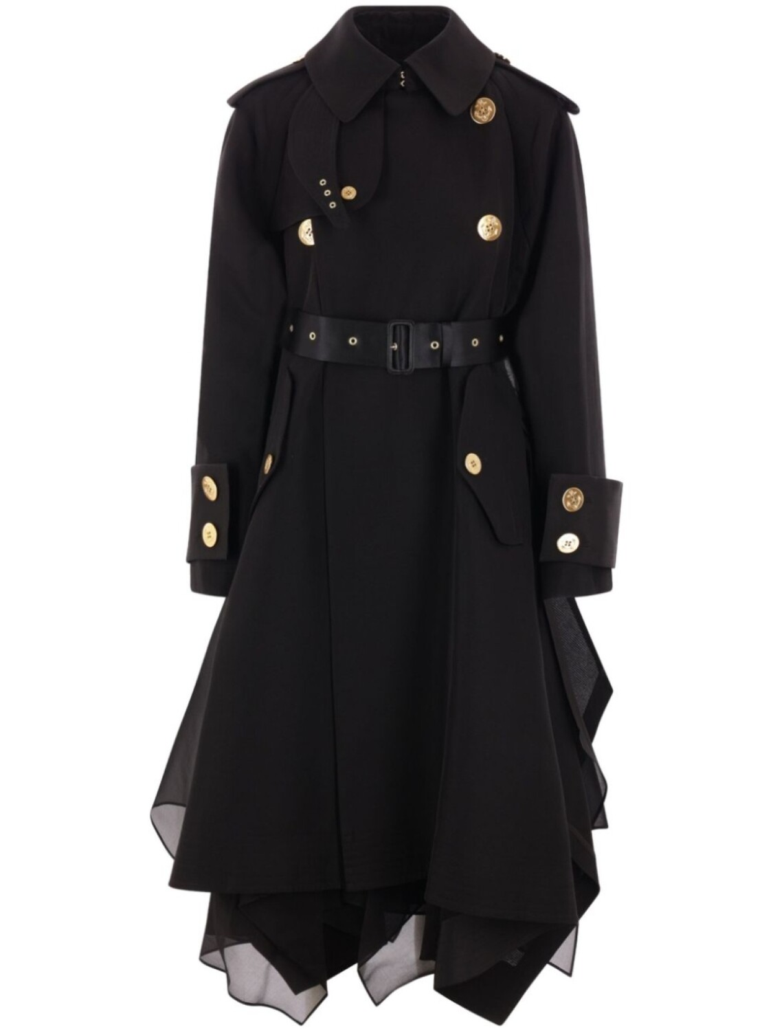

Пальто с поясом sacai, черный