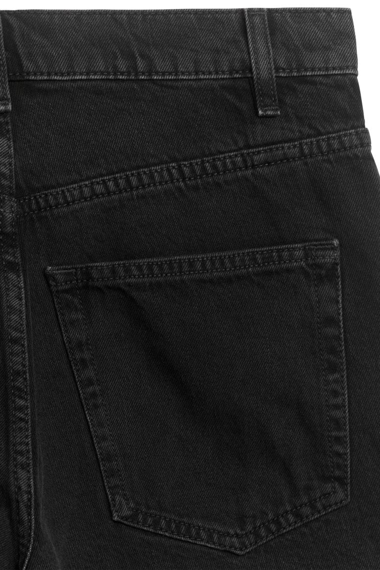Джинсовые шорты с высокой талией H&M, черный
