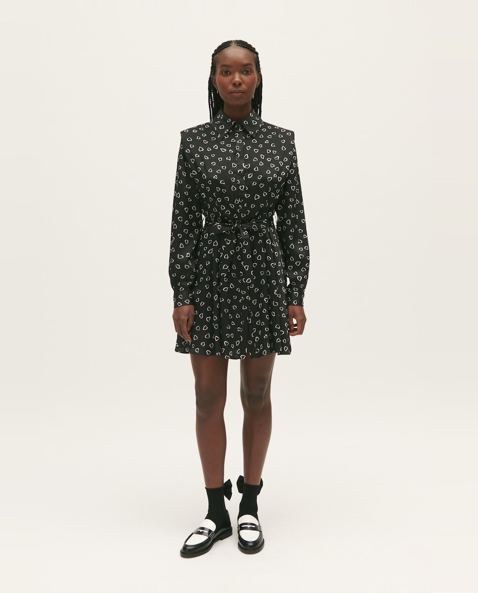 

Короткое платье с принтом в виде сердца Claudie Pierlot, черный