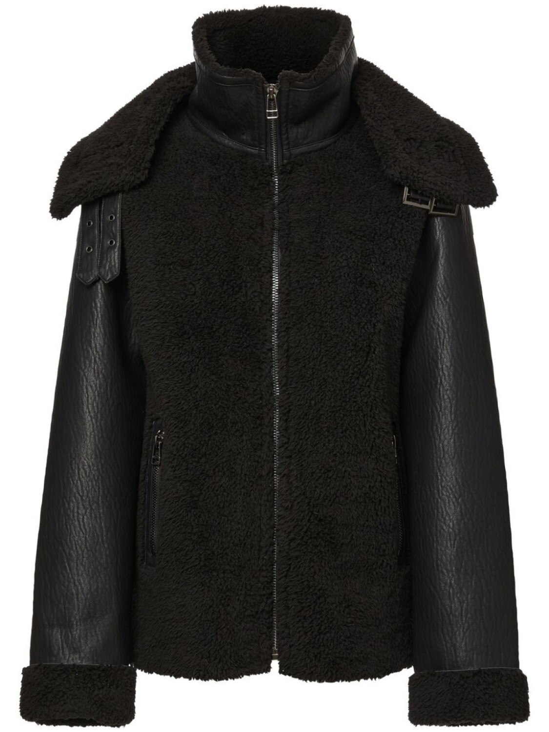 

Бомбер с меховой вставкой Unreal Fur, черный
