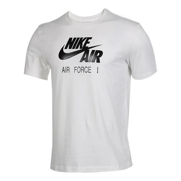 Футболка Men's Nike Solid Color Brand Logo Printing Round Neck Pullover Short Sleeve White T-Shirt, белый