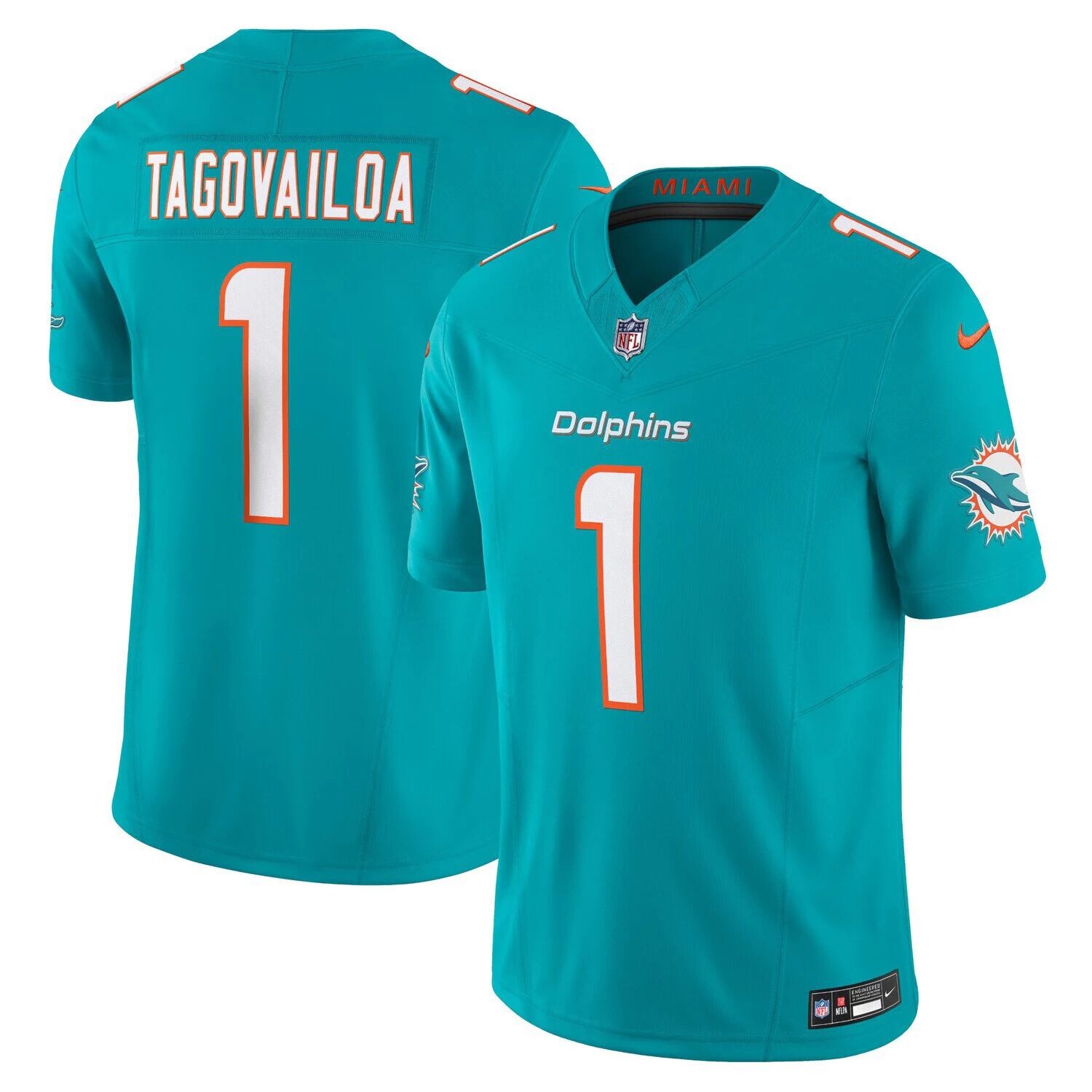 

Мужское джерси Tua Tagovailoa Aqua Miami Dolphins Vapor FUSE Limited Nike