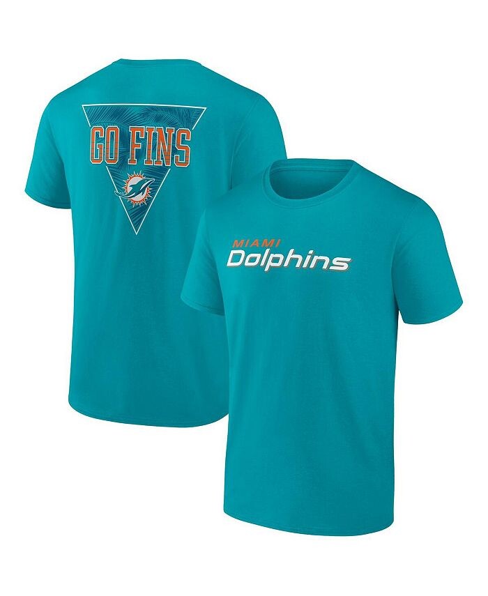 

Мужская двусторонняя футболка Aqua Miami Dolphins Big and Tall Profile, синий