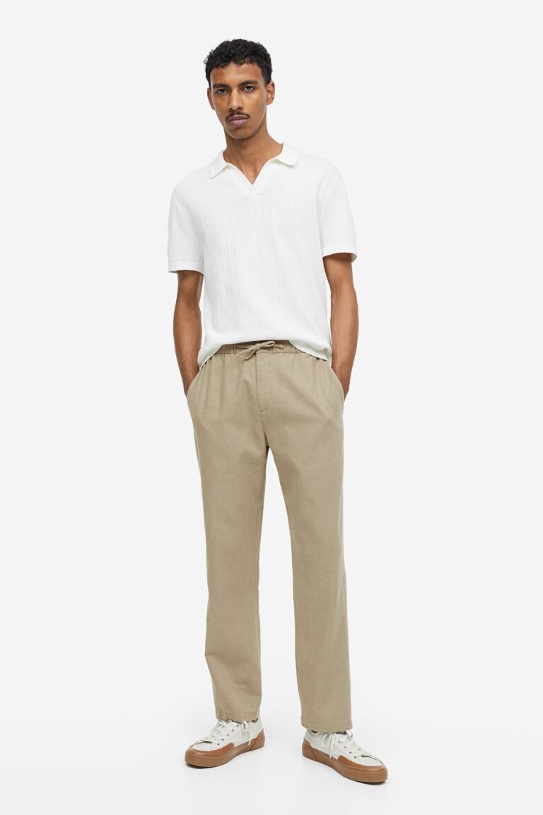 

Брюки прямого кроя из смесового льна H&M