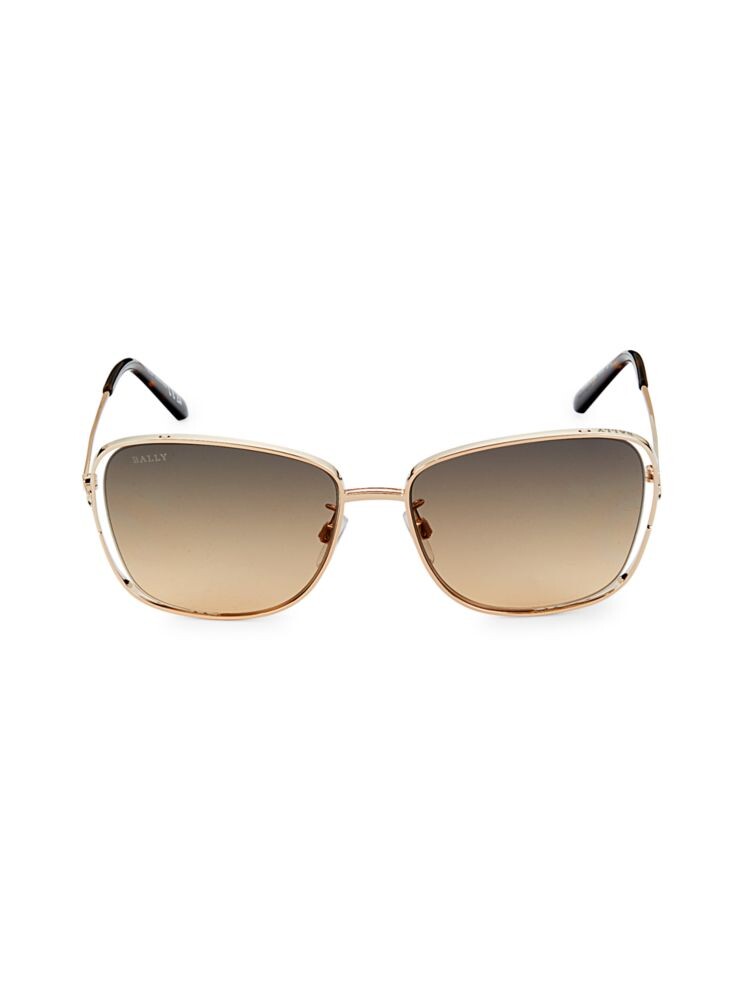 

Квадратные солнцезащитные очки 57MM Bally, цвет Rose Gold