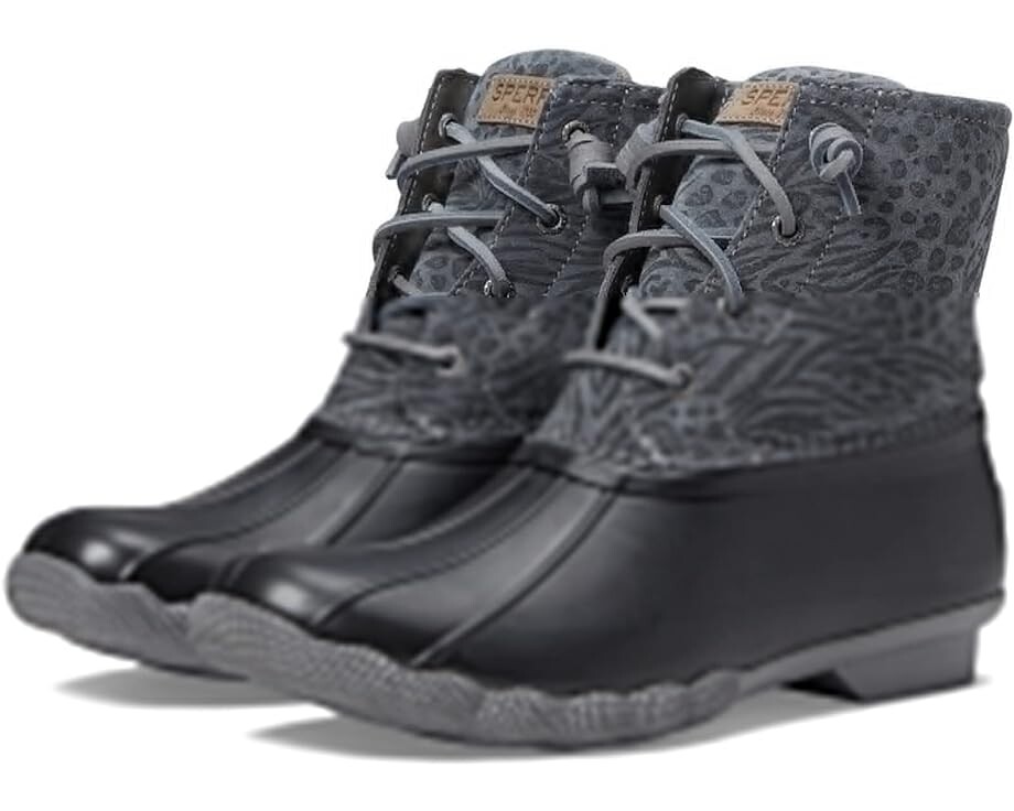 

Ботинки Sperry Saltwater Animal Print Suede, черный