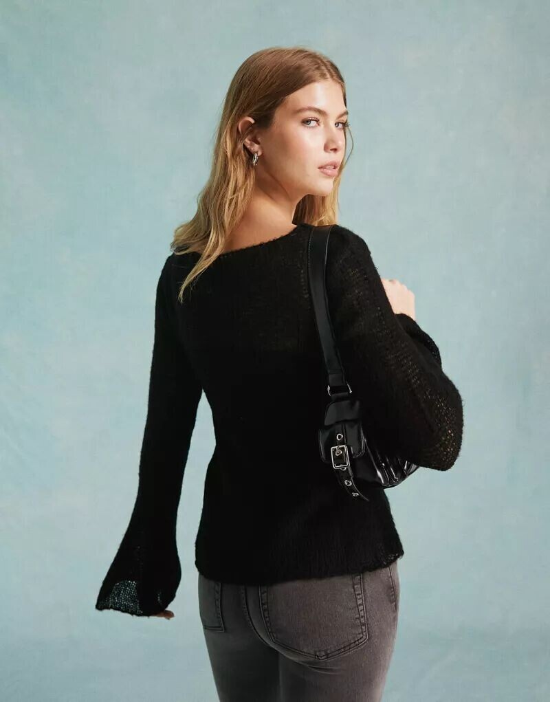 

Черный открытый кардиган с пуговицами Miss Selfridge