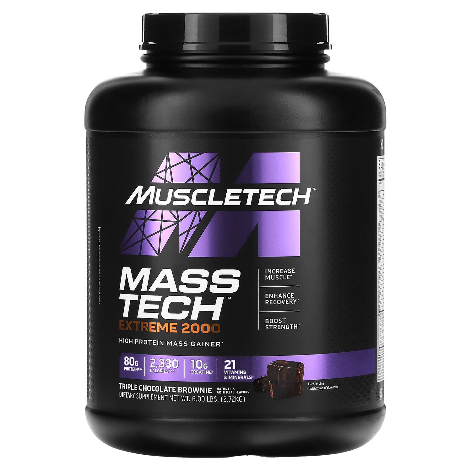 

Mass Tech Extreme 2000, брауни с тройным шоколадом, 2,72 кг (6 фунтов), MuscleTech