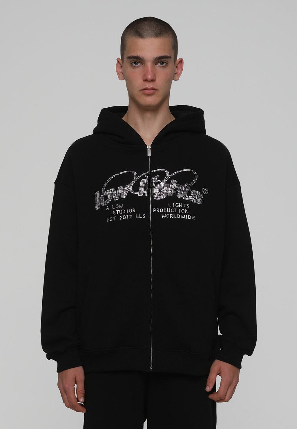 

Толстовка с кремальерой LOW LIGHTS STUDIOS RING LOGO ZIP HOODIE UNISEX, черный